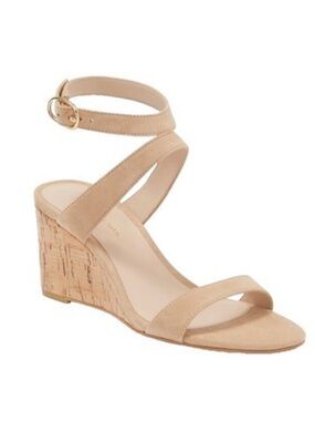 Stuart Weitzman‎ Ave Tan Cork Wedge Strappy Sandal 10